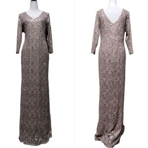 Marina Mauve Evining Dress Long Sleeves Size 16W